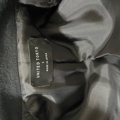 UNITED TOKYO ジロンラムウールVネックノーカラーコート　ブラック　黒【お値下げ不可】の画像