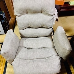 【美品】座椅子／360度回転／肘掛け／3WAYモード／5段リクライニング