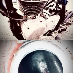 SR400 1JR 2型 チョッパー ボバー カスタム ドラムの画像