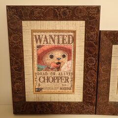 ONEPIECE 額付ジグソーパズル完成品　３点セット　ルフィ、チョッパー、トニートニー、ミホーク、ゾロの画像