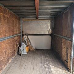 【取引中】2トンワイドロングトラック 窓付 スライドドア 箱車 コンテナ 物置 小屋 ガレージの画像