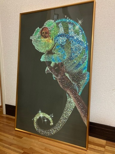 カメレオン　ストーン絵画