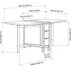 【IKEA】 ダイニングテーブル NORDEN ノールデン 折りたたみテーブル  の画像