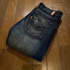 美品JAMES JEANSジーンズデニムパンツブーツカットダメージwash加工ボタンフライ27インディゴの画像