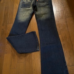 美品JAMES JEANSジーンズデニムパンツブーツカットダメージwash加工ボタンフライ27インディゴの画像