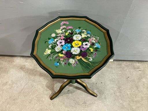 トールペイント作品 花のワインテーブル