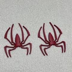 3D スパイダークローム エンブレム ステッカー 赤 2個