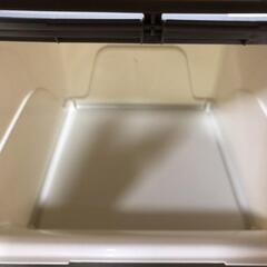 【松本市引き取り限定】プラケース・収納ケース（ブラウン×ホワイト）の画像
