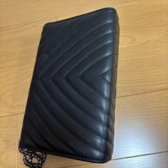 ブラック　キルティングショルダーバッグの画像