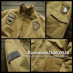 新品★刺繍ワッペン★ミリタリーMA1タイプ★綿素材★裏ボア★フライトジャケット★2XL、3XL、4XL★ベージュの画像