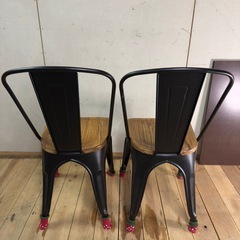 978】インダストリアルデザイン ダイニングチェア 2脚セット