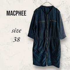 マカフィー MACPHEE ノーカラーワンピース ノーカラーシャ...