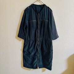 マカフィー MACPHEE ノーカラーワンピース ノーカラーシャツ チャックの画像