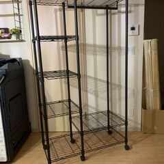 【美品】ルミナス ワードローブ メタルラック ブラウンの画像