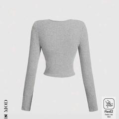 【未使用】レディース長袖カットソー(グレー色)の画像