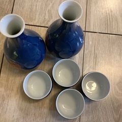 陶器製徳利と酒器セット　おちょこ　色鍋島　雅山お猪口　とっくり　有田焼の画像