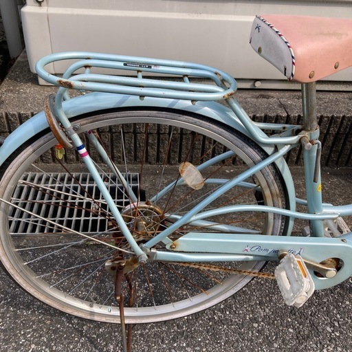 水色 シティサイクル メタルバスケット付き 26インチ 子供向け