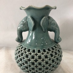 [八3972]【美品】元谷　壺　花瓶　透かし