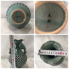 [八3972]【美品】元谷　壺　花瓶　透かしの画像