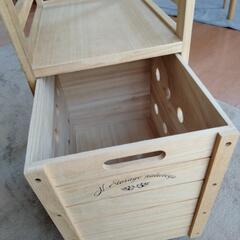 【美品】キャスター付き木製ラックの画像