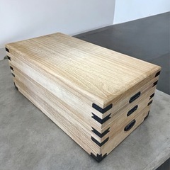 [八5210]  木製　衣装ケース3段　外形寸法　幅89㎝  奥...