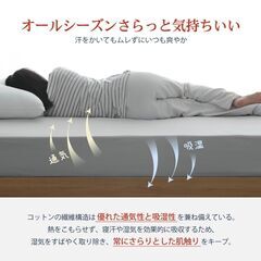 【新品・未使用】綿100% クイーンサイズ ベッドカバー（ネイビー）の画像