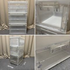 オリコン 3個セット　トラスコ中山 TRUSCO α折りたたみコンテナ 50L 扉付 透明 CR-S50T 収納ケース 収納ボックス　の画像