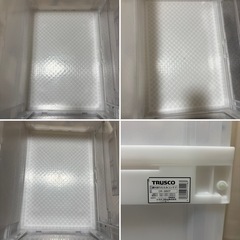 オリコン 3個セット　トラスコ中山 TRUSCO α折りたたみコンテナ 50L 扉付 透明 CR-S50T 収納ケース 収納ボックス　の画像