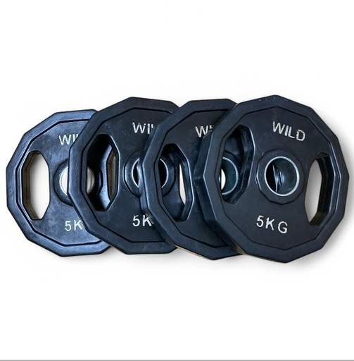 WILD FIT ラバーダンベル 37.5kg×2セット + IROTEC オリンピックシャフト×2（カラー付）【美品・高品質セット】