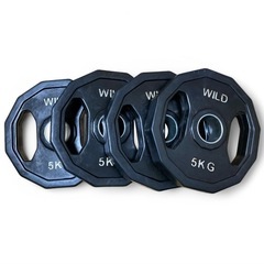 WILD FIT ラバーダンベル 37.5kg×2セット + IROTEC オリンピックシャフト×2（カラー付）【美品・高品質セット】 の画像