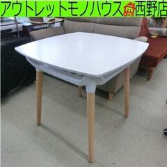 コーヒーテーブル 80×80×75cm 白 ナチュラル 北欧風 ...