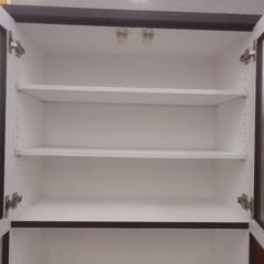 ジモティー見た！で5%OFF【キッチンボード】ニトリ レンジボード 食器棚 耐震ロック :ダークブラウンの画像