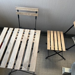 【差し上げます】IKEA TARNO　テーブル＆チェア2脚
