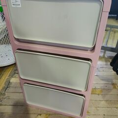 3段プラチェスト　収納　ラック　ピンク　引き出し　押入れ　家具　...