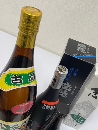 未開封】泡盛3本まとめ/久米島の久米仙43度1800ml瑞穂25度