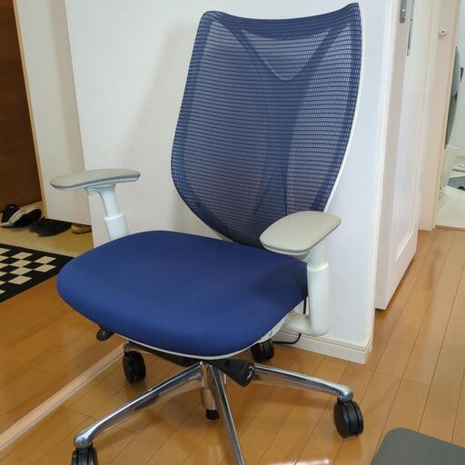 オフィスチェア - オカムラ サブリナ ハイバック 可動肘 ダークブルー