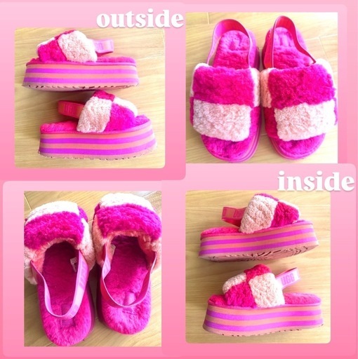 新品未使用　UGG ピンクファー厚底サンダル UGG ピンク ファーサンダル 厚底 - メルカリ