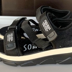サムシング スポーツサンダル 22cm 黒 厚底 の画像