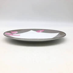 ss7514　未使用品 乃りたけ ラウンドプレート 23cm 風光 シルバー×ピンク Noritake WY9932/5210 ケーキプレート 丸皿 盛り皿 食器 皿 お皿の画像
