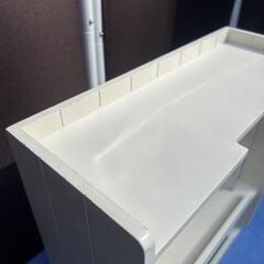 カントリー調 木製収納ラック オフホワイト　の画像