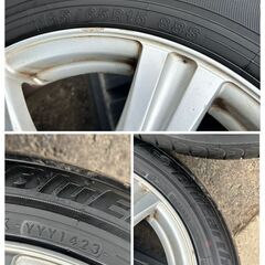 185/65R15 ヨコハマ ブルーアース 2023年製 アルミ 15×6J P.C.D 100×4H インセット 53 4本セットの画像