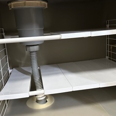 キッチン下収納ラック 可動棚8枚付き 幅調整OKの画像