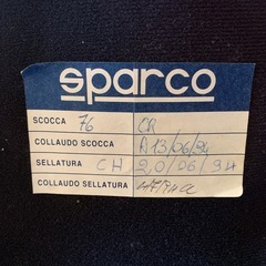 自動車 シート sparco F6 CR A13/06/34 CH 20/06/94の画像