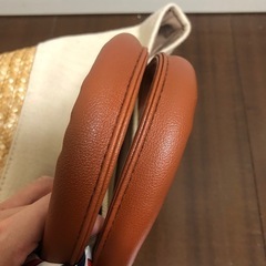 スカーフ付麦わら帆布バッグの画像