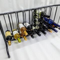 スチール製ブラックワインラック