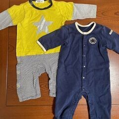 BeBeとミキハウスのロンパース2着セット　男の子