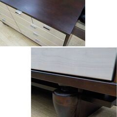 旭川家具 Create Furniture クリエイトファニチャー YOPPEN ヨッペン チェスト 幅120㎝ 引出10杯 ベージュ×ダークブラウン　西岡店の画像
