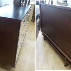 旭川家具 Create Furniture クリエイトファニチャー YOPPEN ヨッペン チェスト 幅120㎝ 引出10杯 ベージュ×ダークブラウン　西岡店の画像