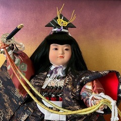 【五月人形】人形の秀月・武者人形・節句祝い・秀月雲海・ガラスケース&専用箱付き・10号サイズの画像