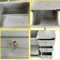 【商談中】佐野産業 コンパクトドレッサーデスク 白 ホワイト 机 イスCERISE  の画像